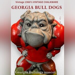 VINTAGE 1960's CHALKWARE GEORGIA
BULL DOG Statue.
